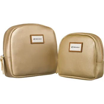 Šperkovnice Sada dvou dámských kosmetických taštiček z ekologické kůže Barva: Zlatá