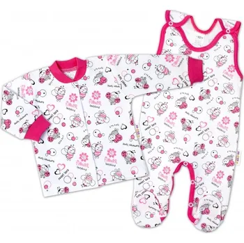 Baby Nellys 2-dílná sada, bavlněné dupačky s košilkou Berušky, bílá, vel. 68, Velikost koj. oblečení 62 (2-3m)