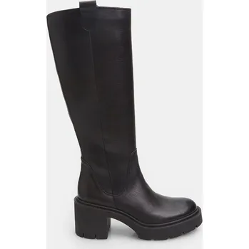 Dámské kozačky Baťa dámské kožené kozačky na širší podešvi černé, vel. 36 6946641