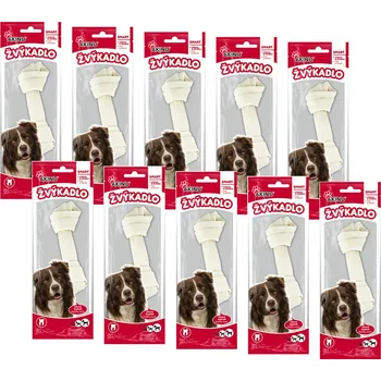 Pamlsek pro psa Akinu Uzel z bůvolí kůže pamlsek pro psy bílý žvýkací 15 cm 10 x 1 ks