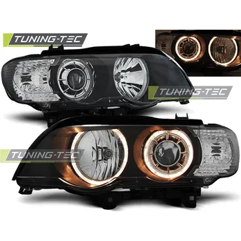 Přední světlomet Tuning-Tec Přední čirá světla BMW X5 E53 (1999 - 2003) - černé - Angel Eyes