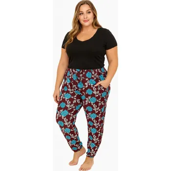 Dámské legíny NOVINKA- Dámské kalhoty typ legíny s modrými růžemi