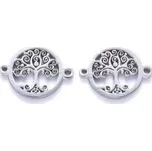 Přívěsek z nerezové oceli se dvěma očky - strom života 15x20x1,5 mm