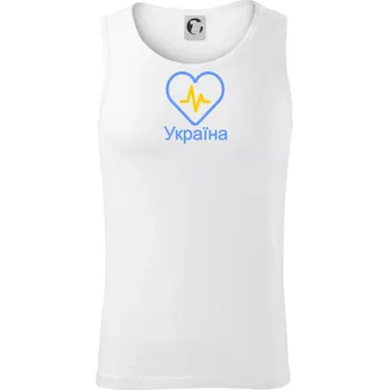 Moje srdce bije pro Ukrajinu - velké - Tílko pánské Core - XL ( Bílá )