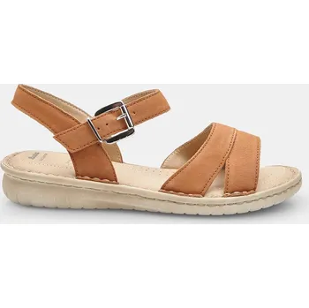 Dámské sandále Baťa kožené dámské páskové sandále pískové, vel. 36