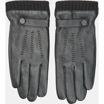 Rukavice Baťa pánské kožené zimní rukavice černé, vel. S 9046613