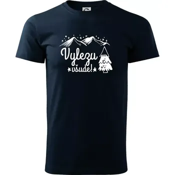 Vylezu všude - hory - Triko extra velké (5-8XL) - 7XL ( Námořní modrá (velmi tmavá - téměř černá) )