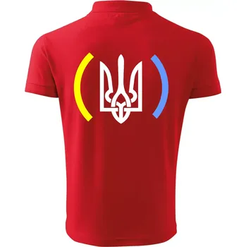 Pánská košile Ukrajina trojzubec s barvami - Polokošile pánská Pique Polo 203 - XL ( Červená )