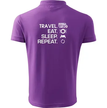 Pánská košile Eat sleep travel - alkovna - Polokošile pánská Pique Polo 203 - 2XL ( Fialová )