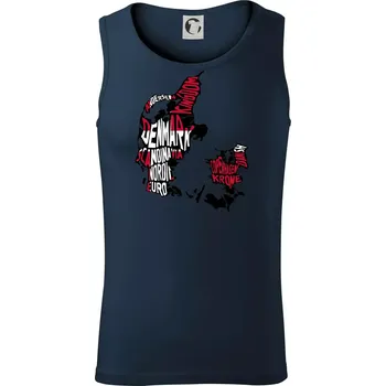 Mapy - názvy měst - Dánsko - Tílko pánské Core - XL ( Námořní modrá (velmi tmavá - téměř černá) )