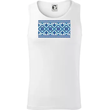 Ukrajinský vzor - modrý - Tílko pánské Core - 2XL ( Bílá )