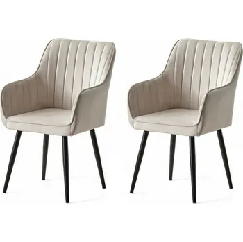 Sada jídelních židlí Nova Cream and Black, 2 ks, krémová