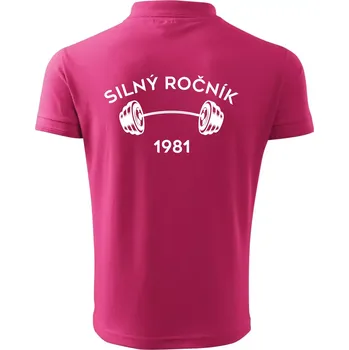 Pánská košile Silný ročník - Letopočet 1981 - Polokošile pánská Pique Polo 203 - 3XL ( Purpurová )
