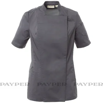 Gastro oděv Payperwear Rondon pro kuchaře se stojáčkem STARLIGHT MESH LADY RIPSTOP, krátký rukáv, železná šedá Velikost: XL