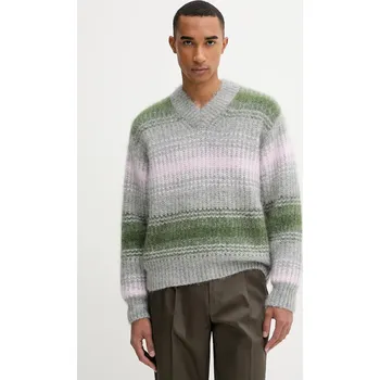 Pánský svetr Vlněný svetr Kenzo pánský, šedá barva, FF65PU7423CG 09X, vel. M