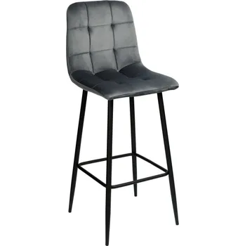 Jídelní židle Barová židle HAMILTON sametová, černá / grafitová