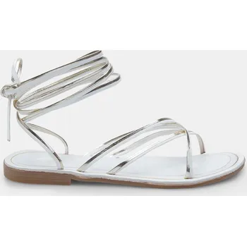 Dámské sandále Baťa dámské ploché sandály s metalickými pásky bílé, vel. 38