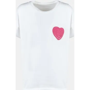 Dámské tričko Baťa dámské bavlněné tričko s výšivkou srdce bílé, vel. Xl