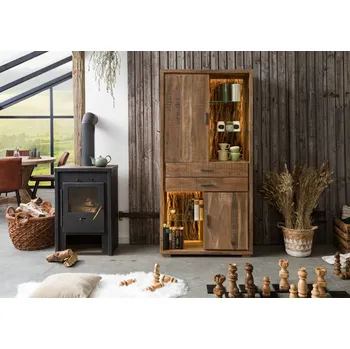 Šatní skříň BARK Šatní skříň 88x40x180 cm, přírodní lakovaná, akácie