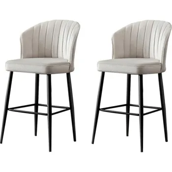 Barová židle Sada barových židlí Rubi Cream and Black, 2 ks, krémová