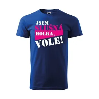 Pánské tričko Tričko s potiskem Jsem slušná holka, vole: modré 4XL