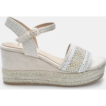 Dámské sandále Baťa dámské letní páskové sandály na klínku béžové, vel. 39