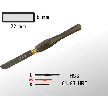 Kuchyňský nůž 22mm plochý nůž (scraper) s asymetrickým oblým nosem GURTOOL s rukojetí 22 mm Bowl Finishing Scraper (Middle Size)