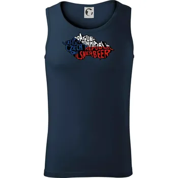 Mapy - názvy měst - Česko - Tílko pánské Core - 2XL ( Námořní modrá (téměř černá) )