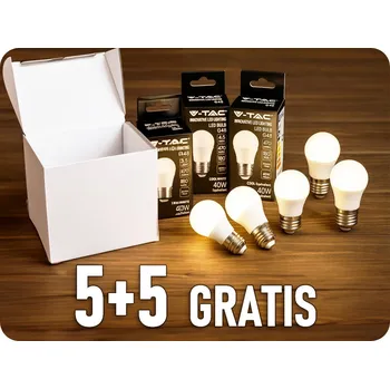 Žárovka E27 LED žárovka 4,5W, 470lm, G45, 5+5 zdarma! Neutrální bílá