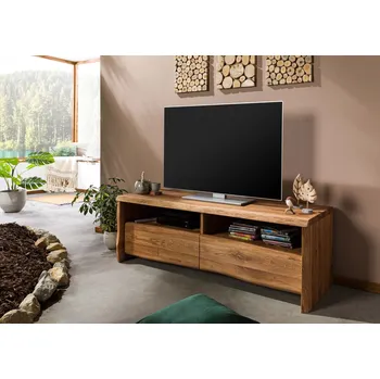 Televizní stolek PURE OAK TV stolek 151x45x50 cm, přírodní olejovaná, divoký dub