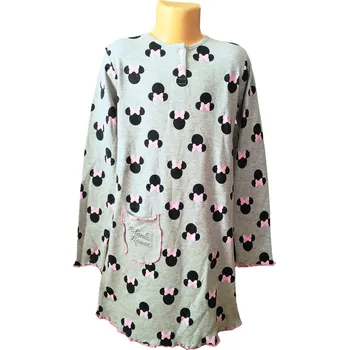 Dívčí noční košile Sun City Dívčí noční košile MINNIE s kapsičkou dlouhý rukáv Šedá, Velikost: 140 140