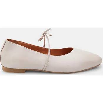 Dámské baleríny Baťa kožené dámské baleríny s mašlí béžové, vel. 40