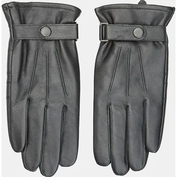 Rukavice Baťa kožené pánské rukavice s přezkou černé, vel. L