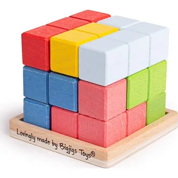 Dětské zboží Bigjigs Toys Dřevěná skládací kostka
