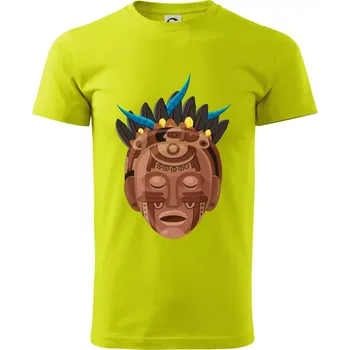 Mayové maska hnědá - Klasické pánské triko vyšší gramáže - XS ( Limetková )