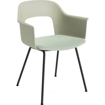 Jídelní židle HAY Jídelní židle Layout 213 s čalouněným sedákem, black/pastel green/Relate 921