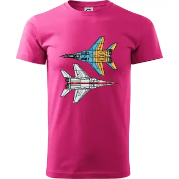 Mig 29 Fulcrum ze spoda a ze zhora - Klasické pánské triko vyšší gramáže - S ( Purpurová )