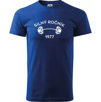 Silný ročník - Letopočet 1977 - Triko extra velké (5-8XL) - 6XL ( Královská modrá )