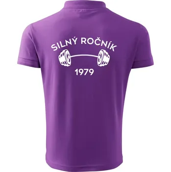 Pánská košile Silný ročník - Letopočet 1979 - Polokošile pánská Pique Polo 203 - XL ( Fialová )