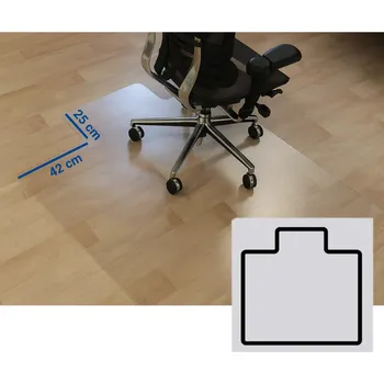 Podložka pod nábytek B2B Partner Podložka pod židli na hladké podlahy - Polykarbonát, tvar T, 1500 x 1200 mm