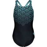 Dívčí plavky Arena KIKKO 8/9 Černá, Tyrkysová