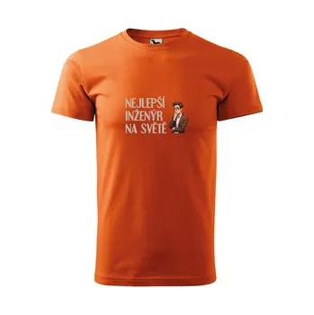 Pánská móda Tričko s potiskem Nejlepší inženýr na světě: oranžové S