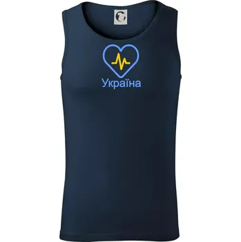 Moje srdce bije pro Ukrajinu - velké - Tílko pánské Core - XL ( Námořní modrá (velmi tmavá - téměř černá) )