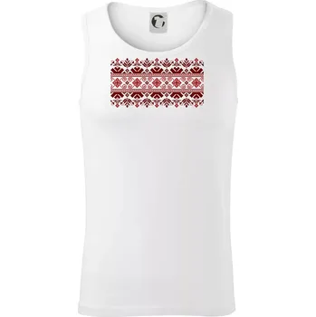 Ukrajinský vzor - červený - Tílko pánské Core - M ( Bílá )