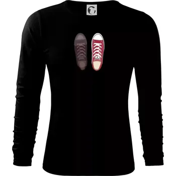 Pánské tričko Párové boty - červené - Triko s dlouhým rukávem FIT-T long sleeve - M ( Černá )
