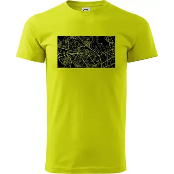 Kiev - mapa - Klasické pánské triko vyšší gramáže - 3XL ( Limetková )