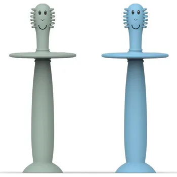 Zubní kartáček MATCHSTICK MONKEY Tréninkový zubní kartáček se zátkou Mint Green/Light Blue