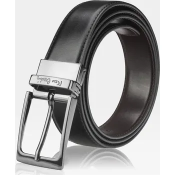 Opasek Pánský opasek Pierre Cardin Oboustranný černý pravý FWJX5 Black + Brown (120cm)