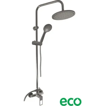 Vodovodní baterie SLEZÁK RAV RAV SLEZÁK Sprchový Sloup s Pákovou Baterií Metal Grey Kartáčovaná PVD NL182.5/7MGK Rozteč 150 mm Hlavová Sprcha Ø 23 cm Keramická Kartuše 35 mm provedení: páka 2