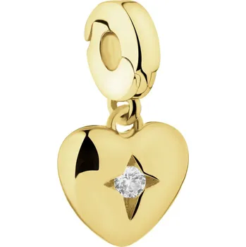 Přívěsek Pozlacený stříbrný přívěsek New Charms se zirkonem - srdce - AP539-5938